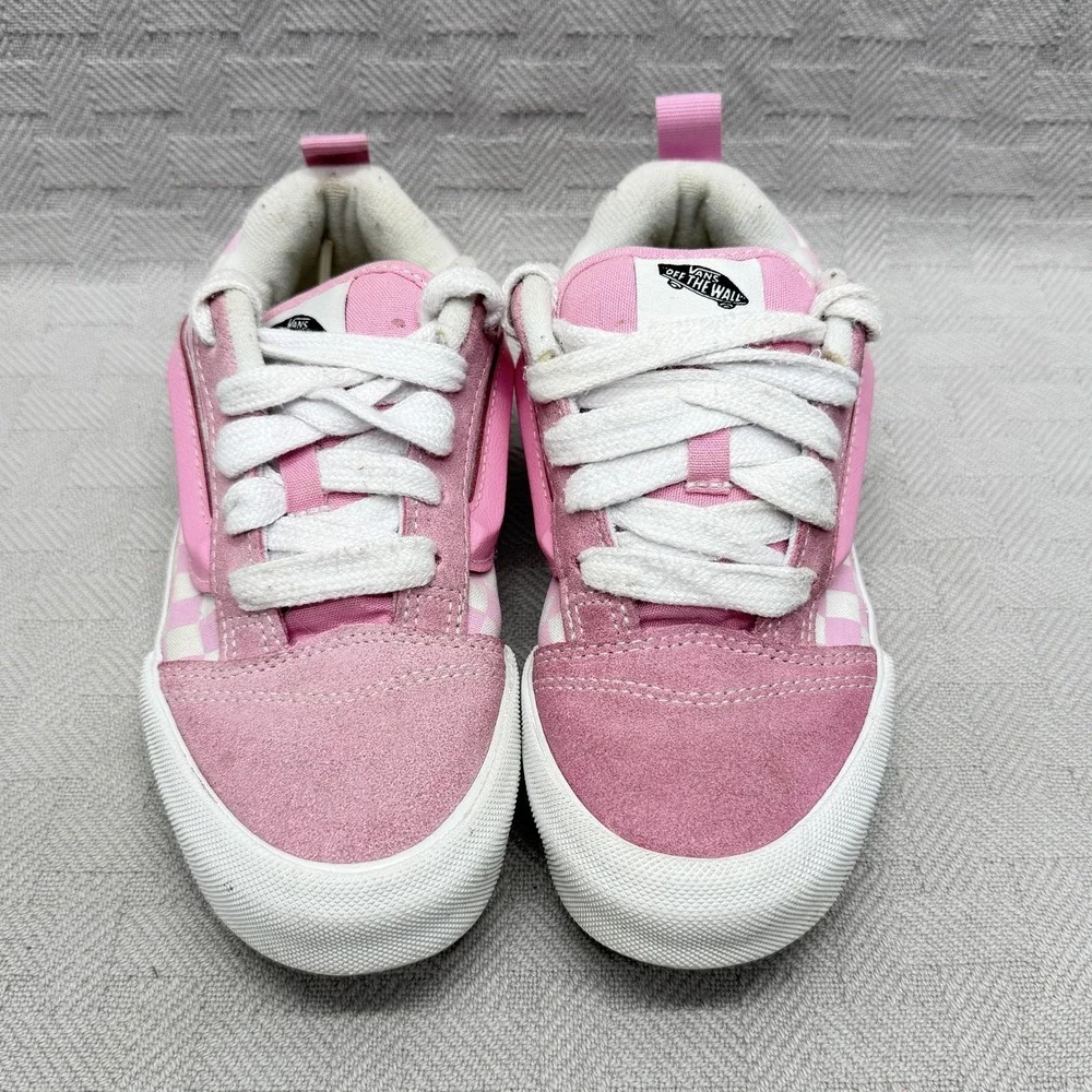 Vans Old Skool Shoes Unisex Kids Size 2.5 Pink Checkerboard Low‎ Top Sneakers